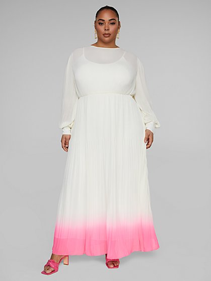 Plus Size Alexandra Maxi Dress with Dip Dye Hem - Gabi Fresh x FTF - Fashion To Figure