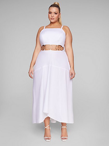Plus Size Celeste O-Ring Waist Detail Maxi Dress - Fashion To Figure