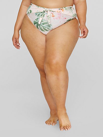 Plus Size Nani Tropical Print Swim Brief - Fashion To Figure