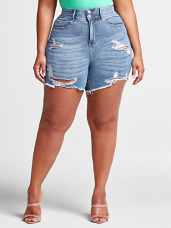 curvy jean shorts