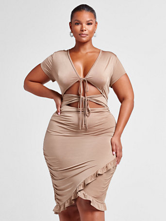 front ruffle dress