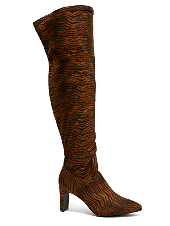 animal print over the knee boots