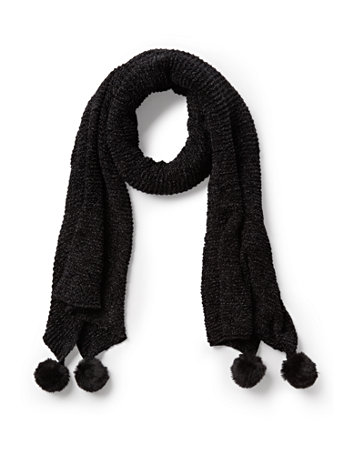 black pom pom scarf