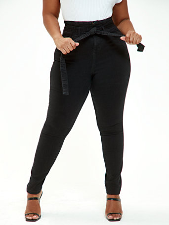 black ultra high waisted jeans