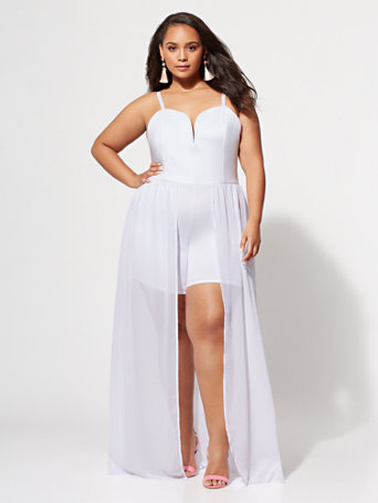 plus size white romper dress