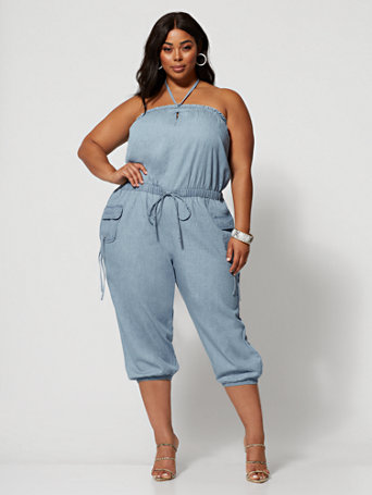 plus size cargo jumpsuit