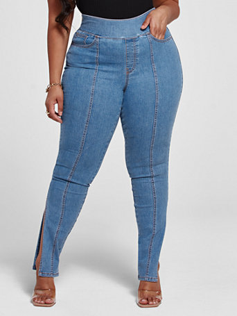 Plus Size High Rise Medium Blue Wash 