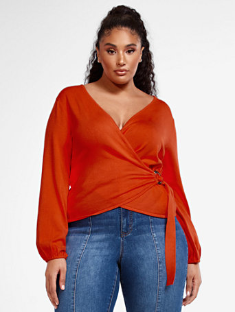 plus size wrap sweater