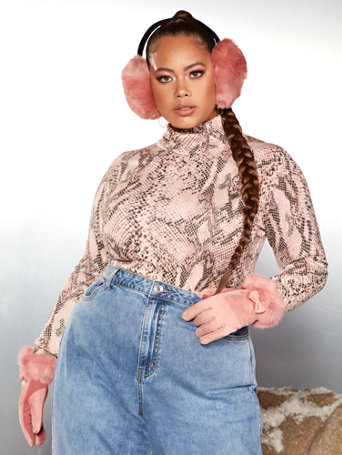 snake print turtleneck