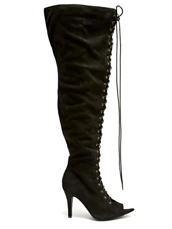black thigh high boots plus size