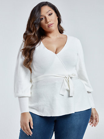 Plus Size Lily Lantern Sleeve Peplum Sweater | Fashion To ...