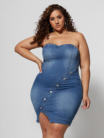 denim strapless