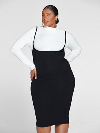 plus size suspender skirt