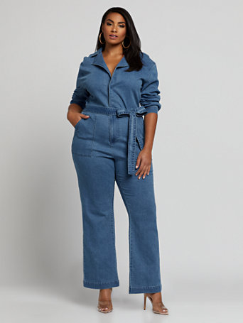 full sleeve denim jumpsuit