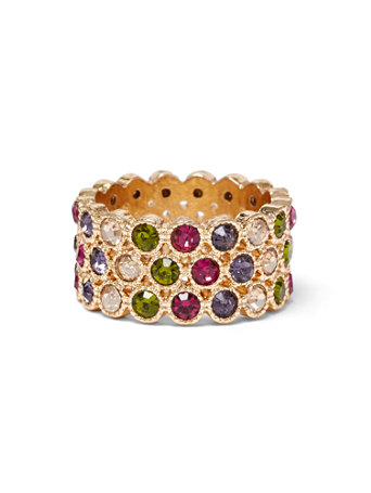 rainbow rhinestone ring