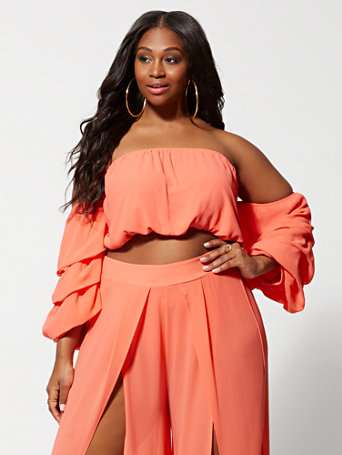 plus size flowy crop top