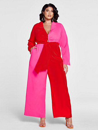 Showing Up Showing Out Colorblock Jumpsuit - Patrick Starrr x FTF in Red Size 2