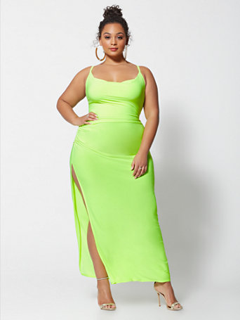 plus size maxi slip dress