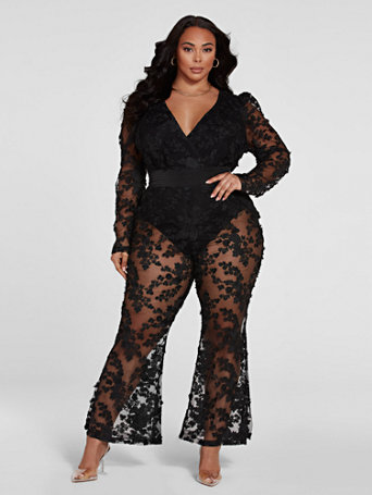 plus size lace jumpsuit
