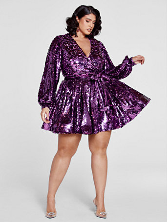Glow Up Sequin Flare Dress ...