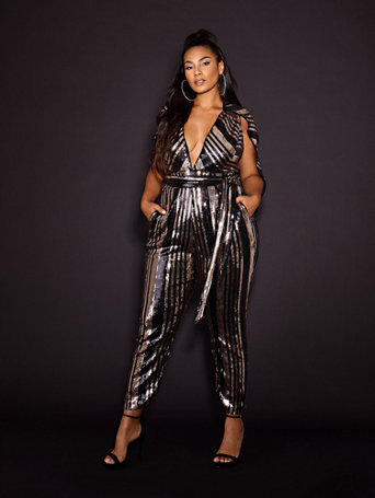 Zoey Sequin Jumpsuit - Gabrielle Union x FTF in Black Size 1