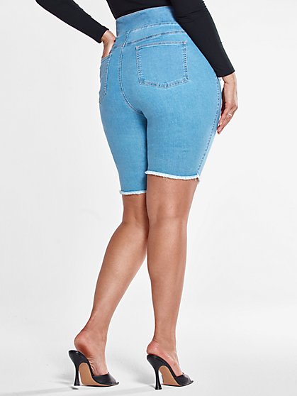 pull on denim shorts plus size