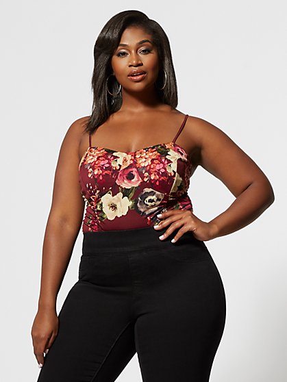 Plus Size Aida Floral Ruched Tank - Fashion To Figure