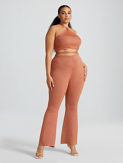 Plus Size Alana Metallic Flare Pants - Gabrielle Union x FTF - Fashion To Figure