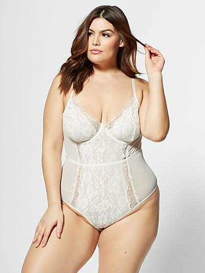 Plus Size Alessandra Lace Lingerie Bodysuit - Fashion To Figure