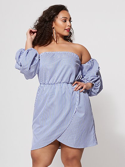 Plus Size Alisha Striped Dress - Fashion To Figure