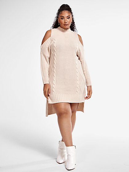 off shoulder sweater dress plus size