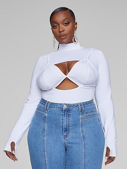 Plus Size Allison Layered Look Cutout Top - Fashion To Figure