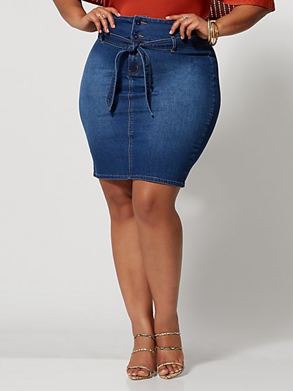 Plus Size Alyona Paper Bag Skirt - Fashion To Figure