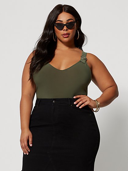 Plus Size Amare Utility Bodysuit - Fashion To Figure