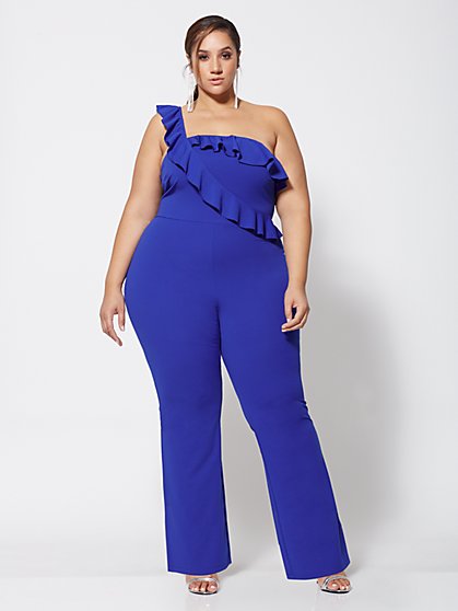 Plus Size Amelia One-Shoulder Jumpsuit - Fashion To Figure