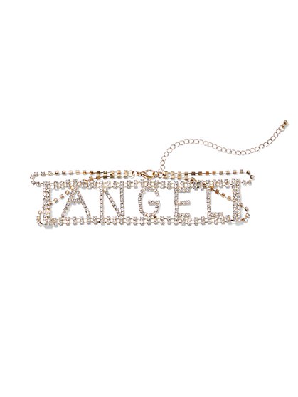 Plus Size Angel Rhinestone Choker - Fashion To Figure