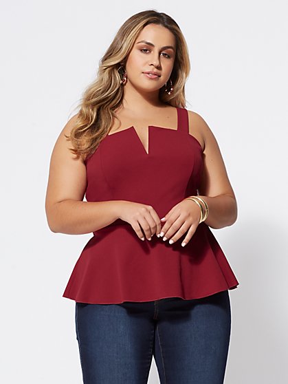 Plus Size Angelica Peplum Top - Fashion To Figure