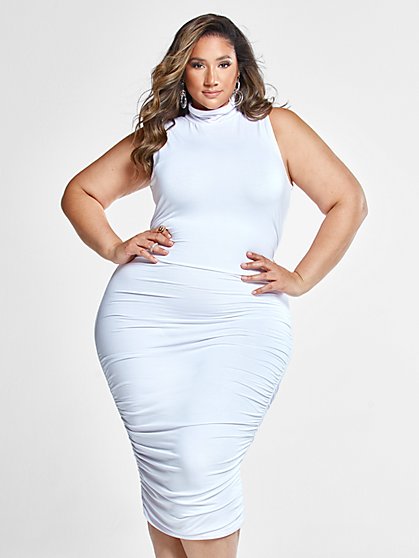 flowy white dress plus size