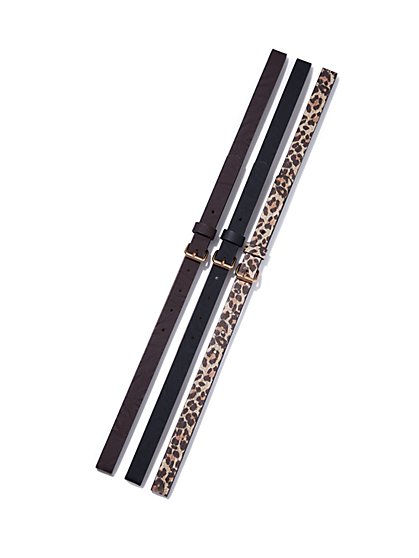 Plus Size Animal-Print Belt Trio - Fashion To Figure