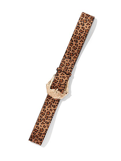 Plus Size Animal Print Statement Buckle Belt - Fashion To Figure
