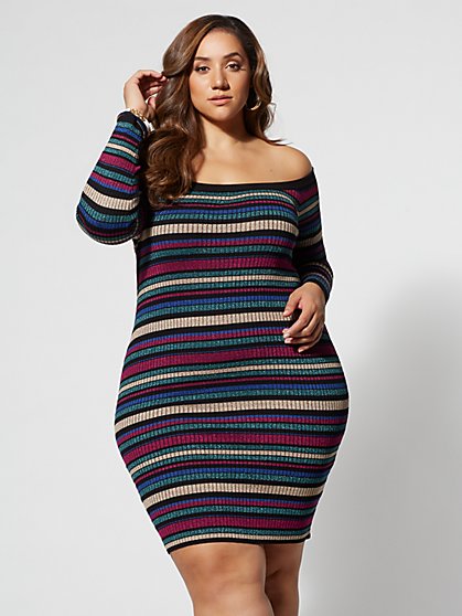 Plus Size Ari Off-Shoulder Sweater Dress - Fashion To Figure