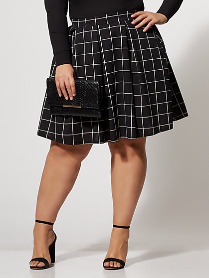 Plus Size Ariana Box Pleat Flare Skirt - Fashion To Figure