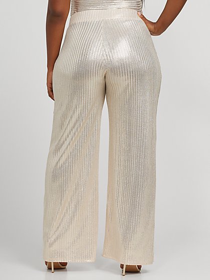 white sequin pants plus size