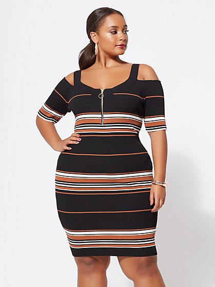 Plus Size Ayla Zip Sweater Dress - Fashion To Figure