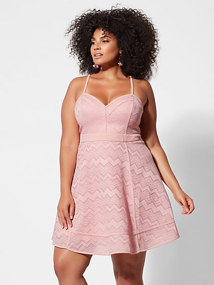 Plus Size Bailey Lace Flare Dress - Fashion To Figure