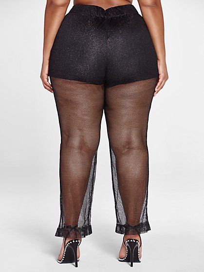 plus size fishnet pants