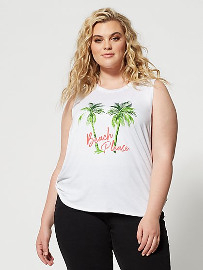 Plus Size Beach Please Tank Tee - Fashion To Figure