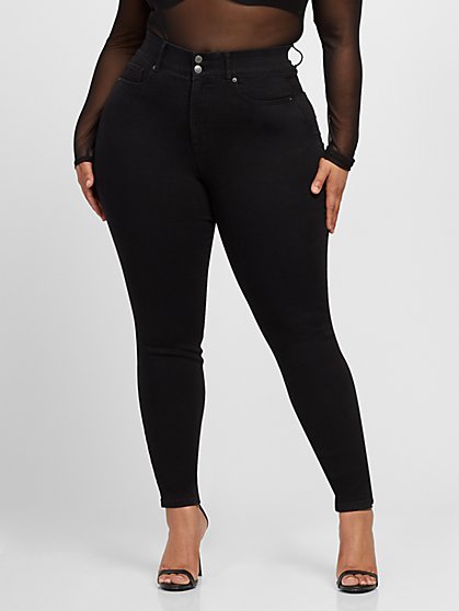 Plus Size Black Curvy Fit Skinny Jeans - Fashion To Figure