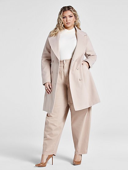 Plus Size Boss Energy Double Breasted Long Coat - Patrick Starrr x FTF - Fashion To Figure