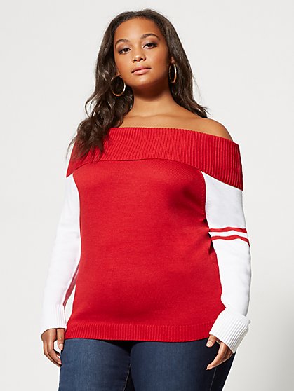Plus Size Brady Off-Shoulder Sweater - Fashion To Figure
